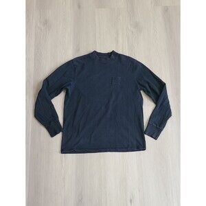 Aime Leon Dore Navy Black Dimebag Long-Sleeve Crewneck Chest Pocket large Men's